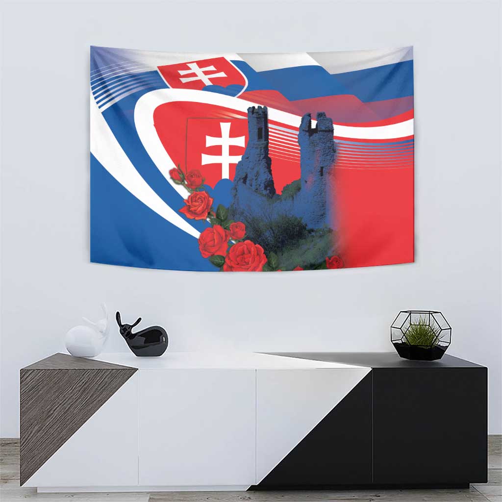 Slovakia Independence Day Tapestry Devín Castle Nad Tatrou sa blyska