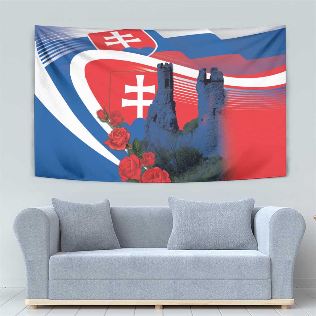 Slovakia Independence Day Tapestry Devín Castle Nad Tatrou sa blyska