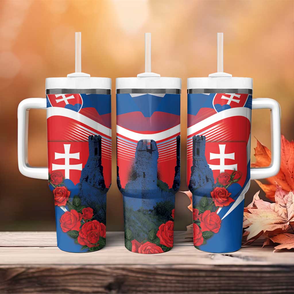 Slovakia Independence Day Tumbler With Handle Devín Castle Nad Tatrou sa blyska