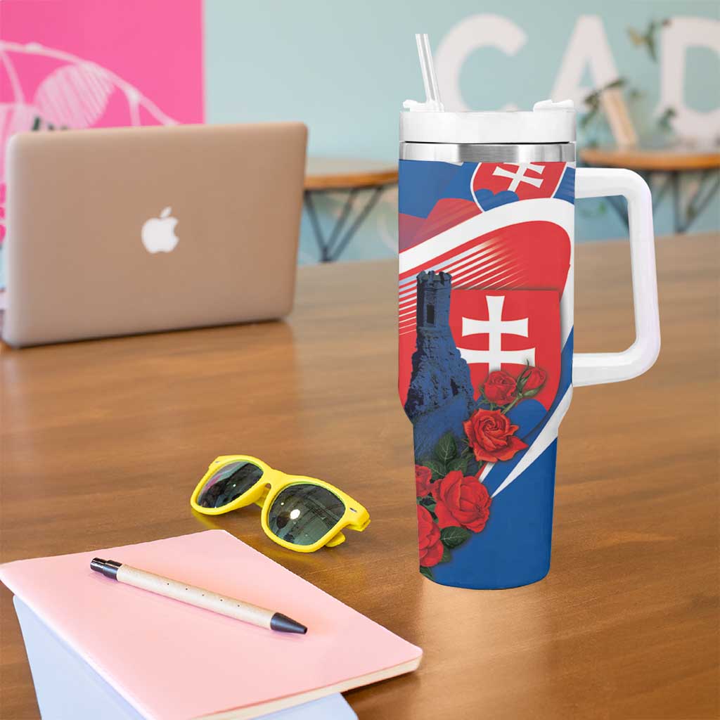 Slovakia Independence Day Tumbler With Handle Devín Castle Nad Tatrou sa blyska