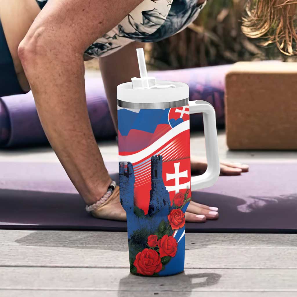 Slovakia Independence Day Tumbler With Handle Devín Castle Nad Tatrou sa blyska