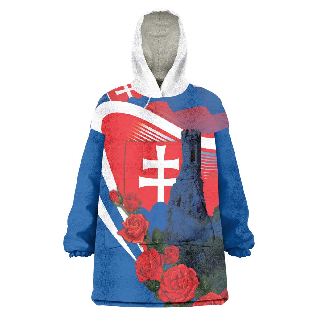 Slovakia Independence Day Wearable Blanket Hoodie Devín Castle Nad Tatrou sa blyska
