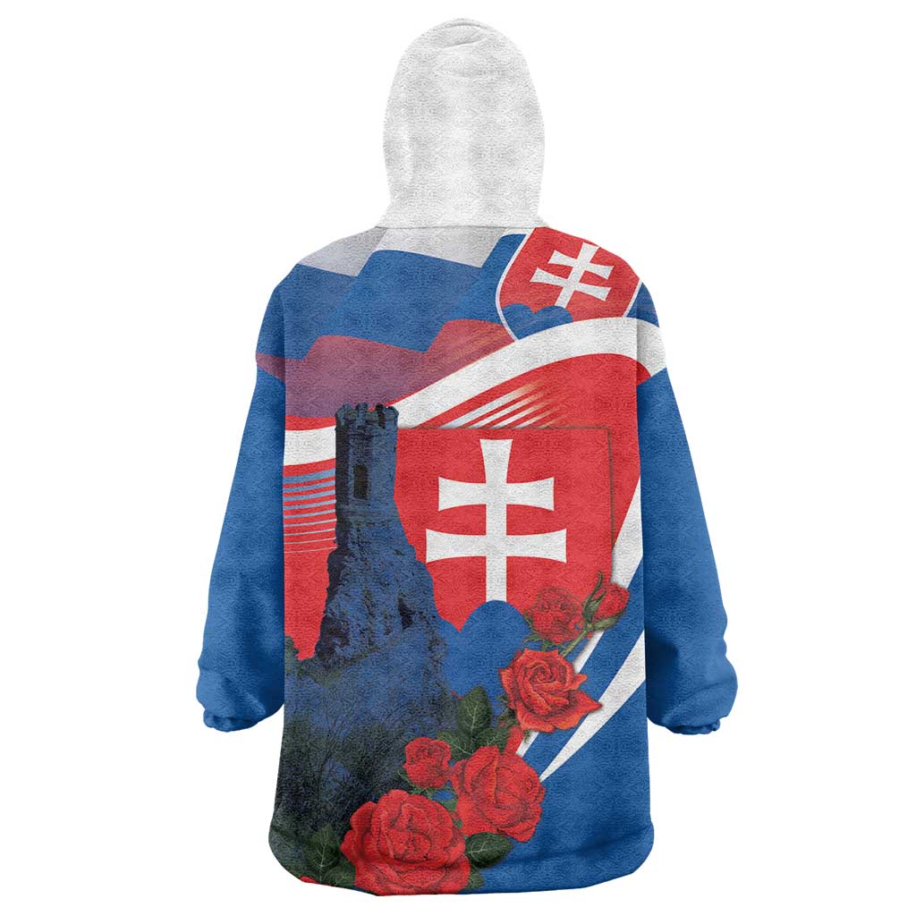 Slovakia Independence Day Wearable Blanket Hoodie Devín Castle Nad Tatrou sa blyska