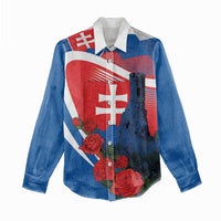 Slovakia Independence Day Women Casual Shirt Devín Castle Nad Tatrou sa blyska