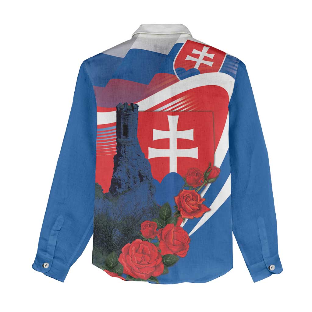 Slovakia Independence Day Women Casual Shirt Devín Castle Nad Tatrou sa blyska