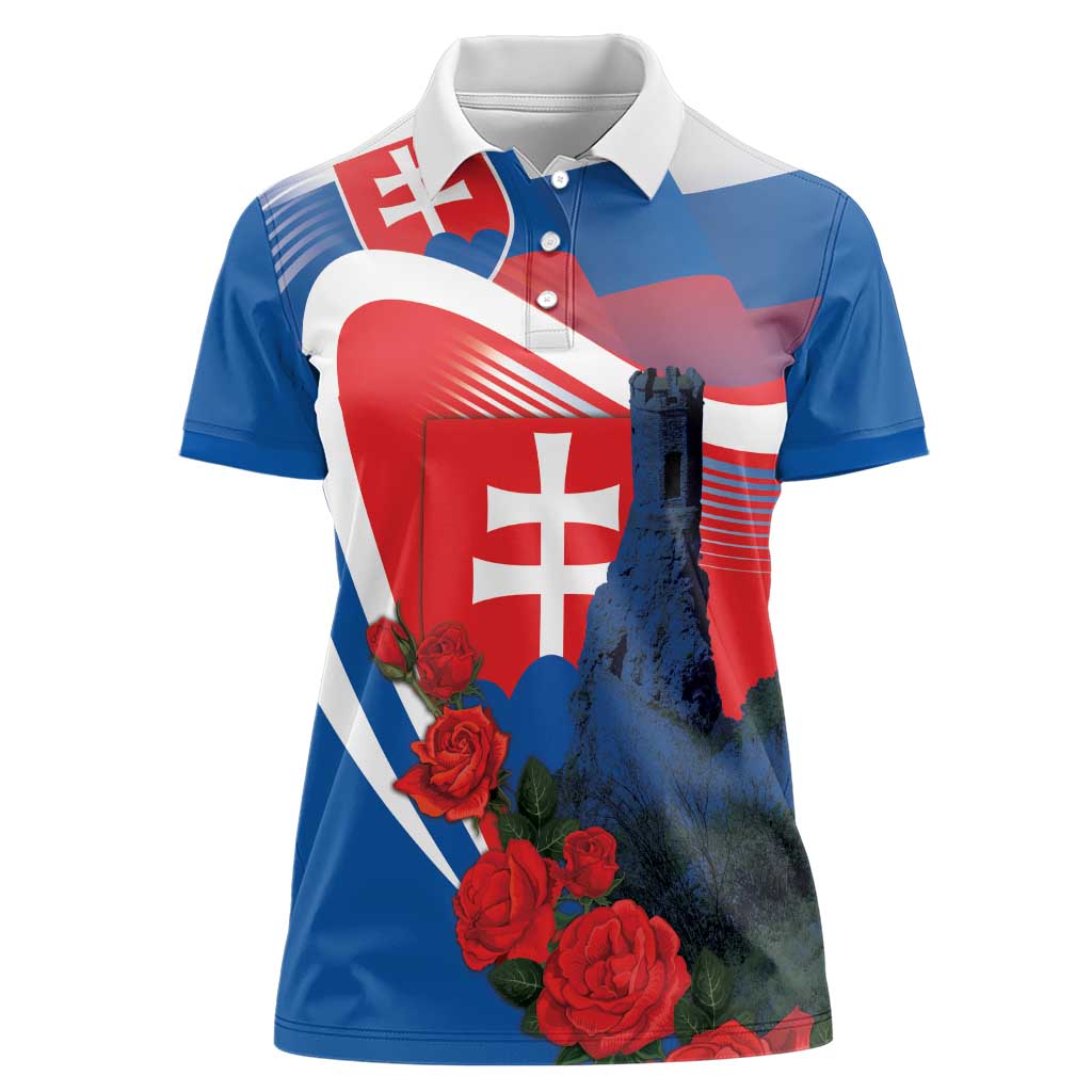 Slovakia Independence Day Women Polo Shirt Devín Castle Nad Tatrou sa blyska