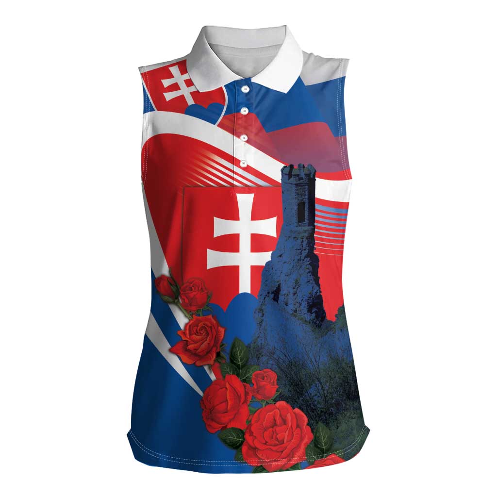 Slovakia Independence Day Women Sleeveless Polo Shirt Devín Castle Nad Tatrou sa blyska