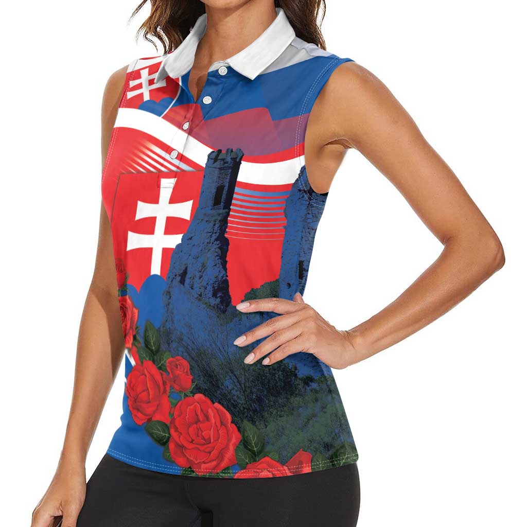 Slovakia Independence Day Women Sleeveless Polo Shirt Devín Castle Nad Tatrou sa blyska