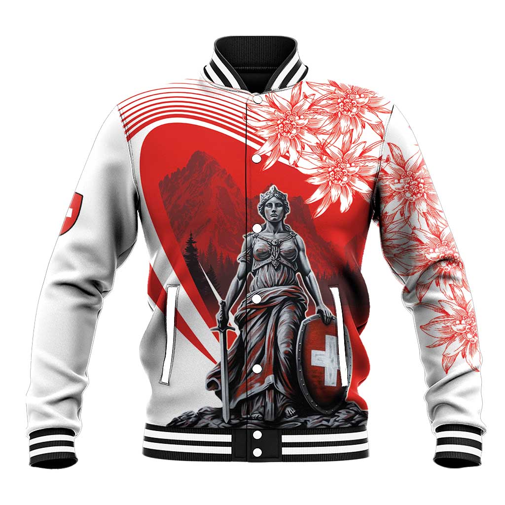Switzerland Swiss National Day Baseball Jacket Helvetia Matterhorn