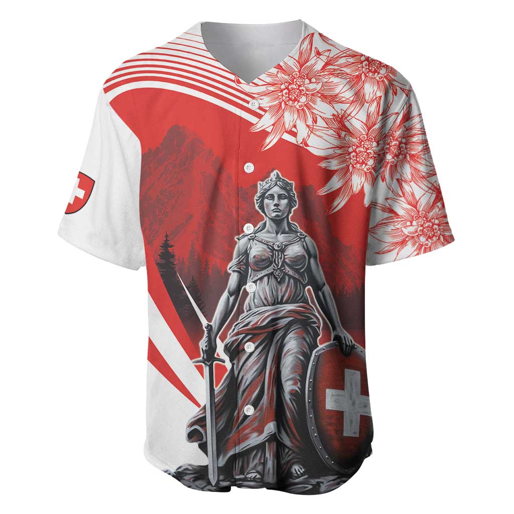 Switzerland Swiss National Day Baseball Jersey Helvetia Matterhorn
