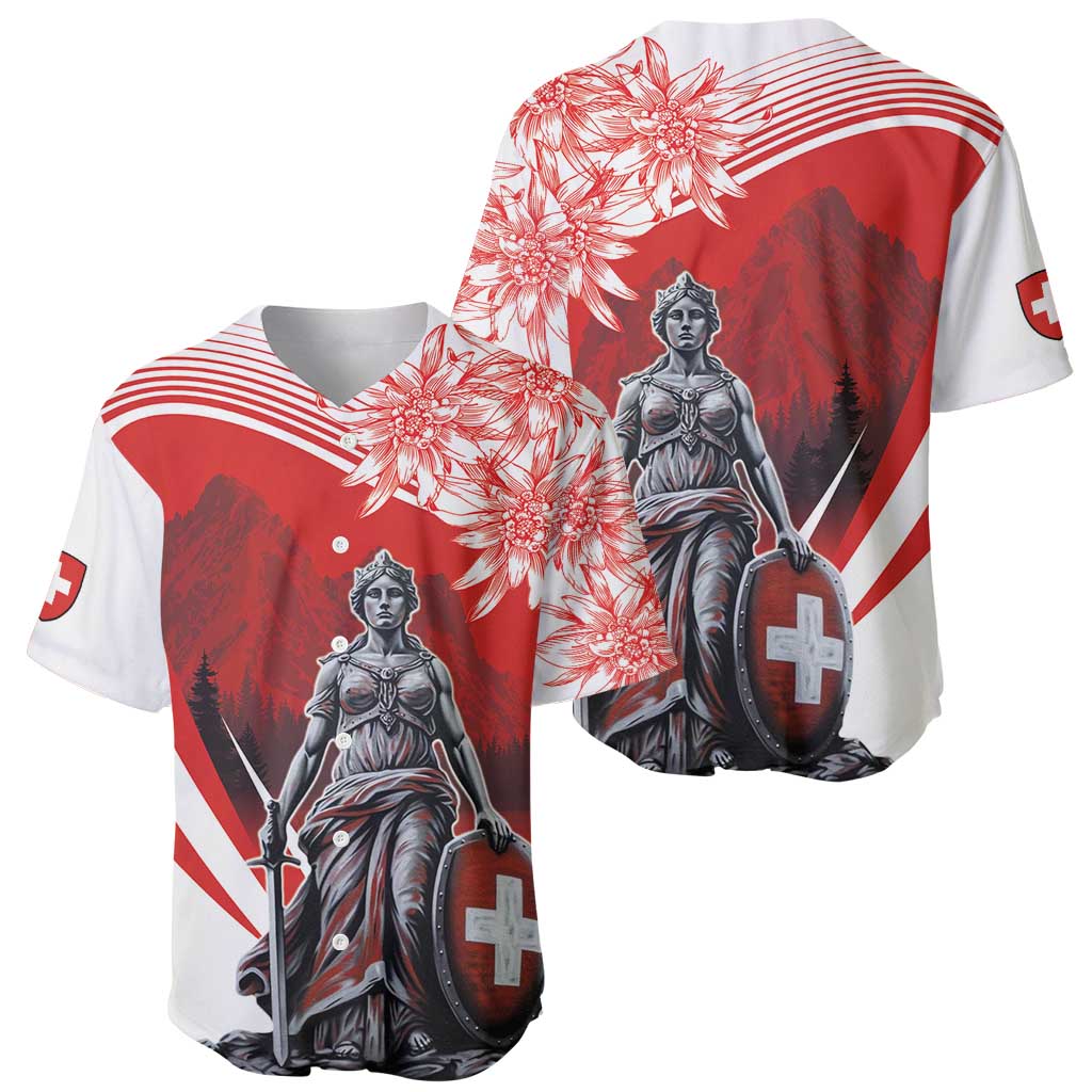Switzerland Swiss National Day Baseball Jersey Helvetia Matterhorn