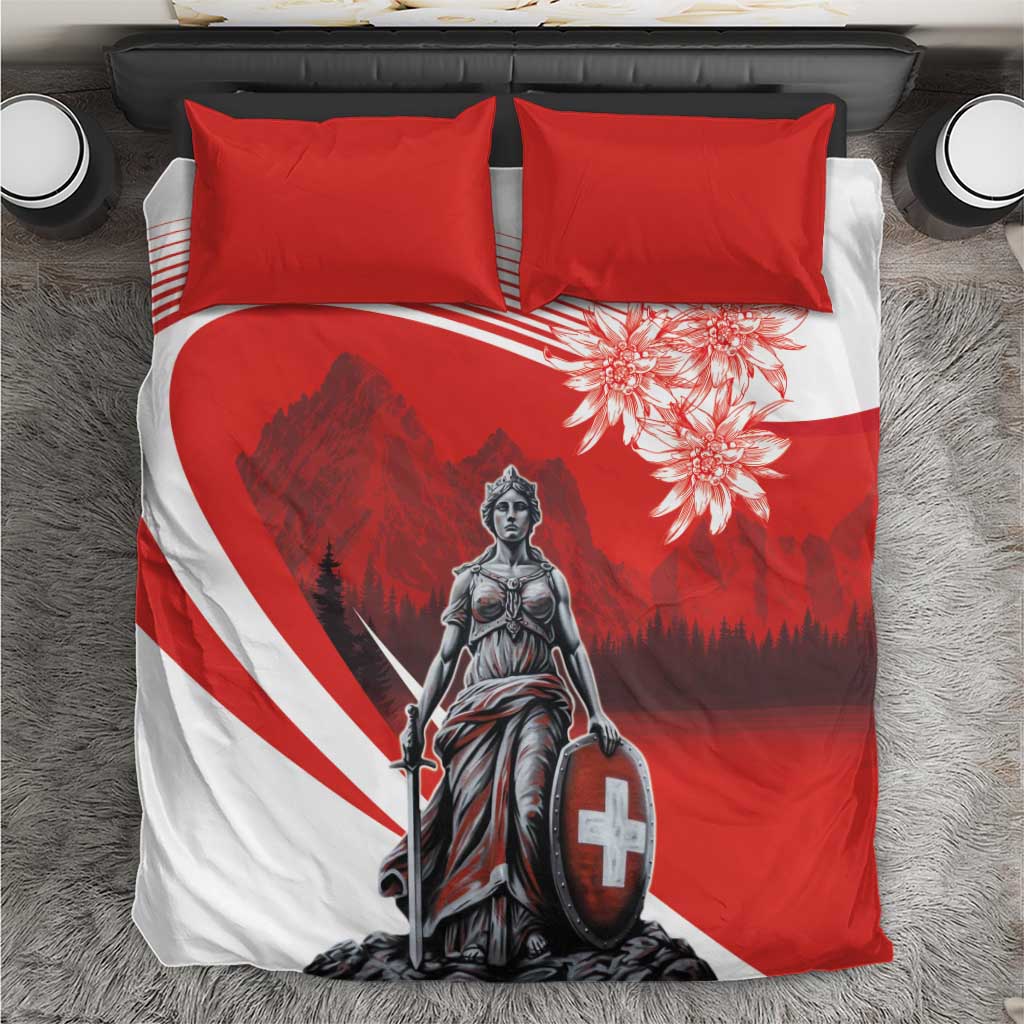 Switzerland Swiss National Day Bedding Set Helvetia Matterhorn
