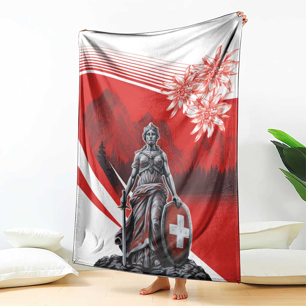 Switzerland Swiss National Day Blanket Helvetia Matterhorn