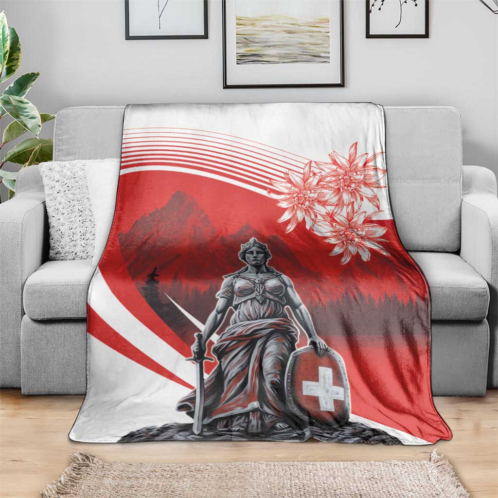 Switzerland Swiss National Day Blanket Helvetia Matterhorn