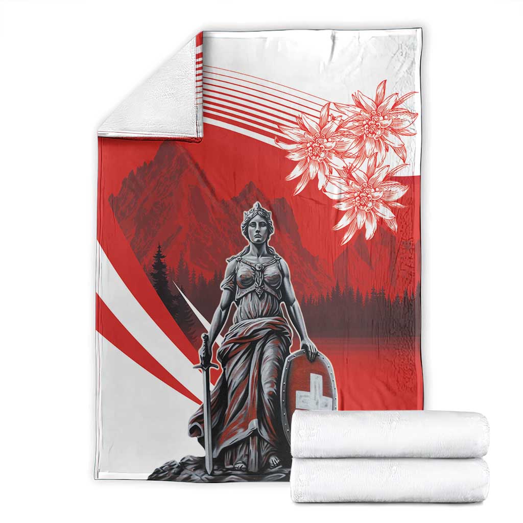 Switzerland Swiss National Day Blanket Helvetia Matterhorn