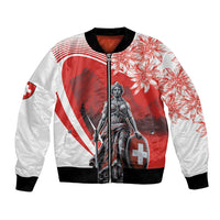Switzerland Swiss National Day Bomber Jacket Helvetia Matterhorn