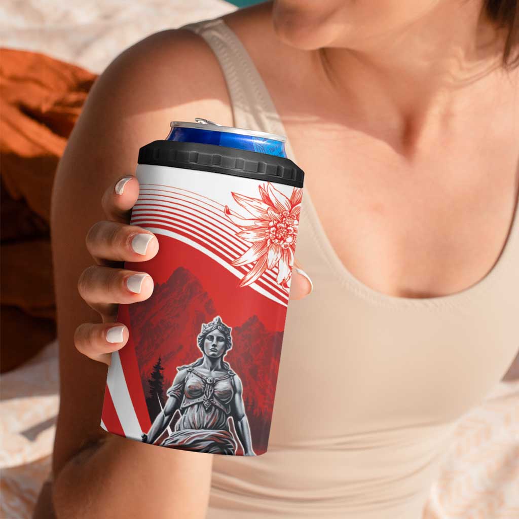 Switzerland Swiss National Day 4 in 1 Can Cooler Tumbler Helvetia Matterhorn