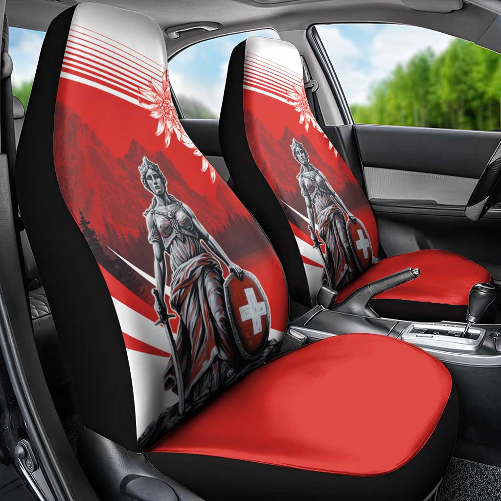 Switzerland Swiss National Day Car Seat Cover Helvetia Matterhorn