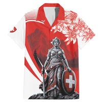 Switzerland Swiss National Day Family Matching Mermaid Dress and Hawaiian Shirt Helvetia Matterhorn