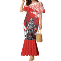 Switzerland Swiss National Day Family Matching Mermaid Dress and Hawaiian Shirt Helvetia Matterhorn