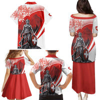 Switzerland Swiss National Day Family Matching Puletasi and Hawaiian Shirt Helvetia Matterhorn