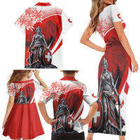 Switzerland Swiss National Day Family Matching Short Sleeve Bodycon Dress and Hawaiian Shirt Helvetia Matterhorn