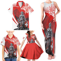 Switzerland Swiss National Day Family Matching Tank Maxi Dress and Hawaiian Shirt Helvetia Matterhorn