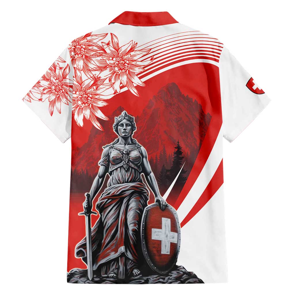 Switzerland Swiss National Day Hawaiian Shirt Helvetia Matterhorn