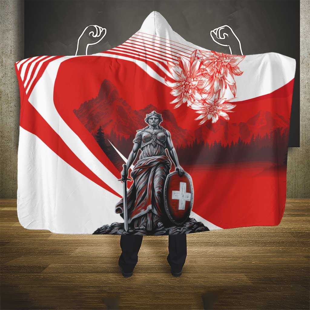 Switzerland Swiss National Day Hooded Blanket Helvetia Matterhorn