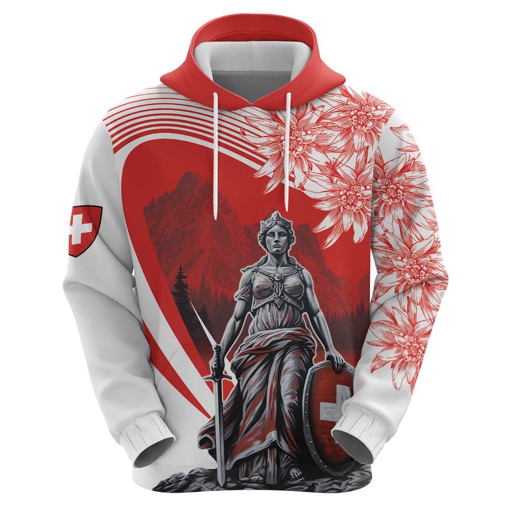 Switzerland Swiss National Day Hoodie Helvetia Matterhorn