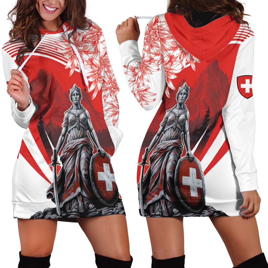 Switzerland Swiss National Day Hoodie Dress Helvetia Matterhorn