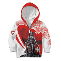 Switzerland Swiss National Day Kid Hoodie Helvetia Matterhorn