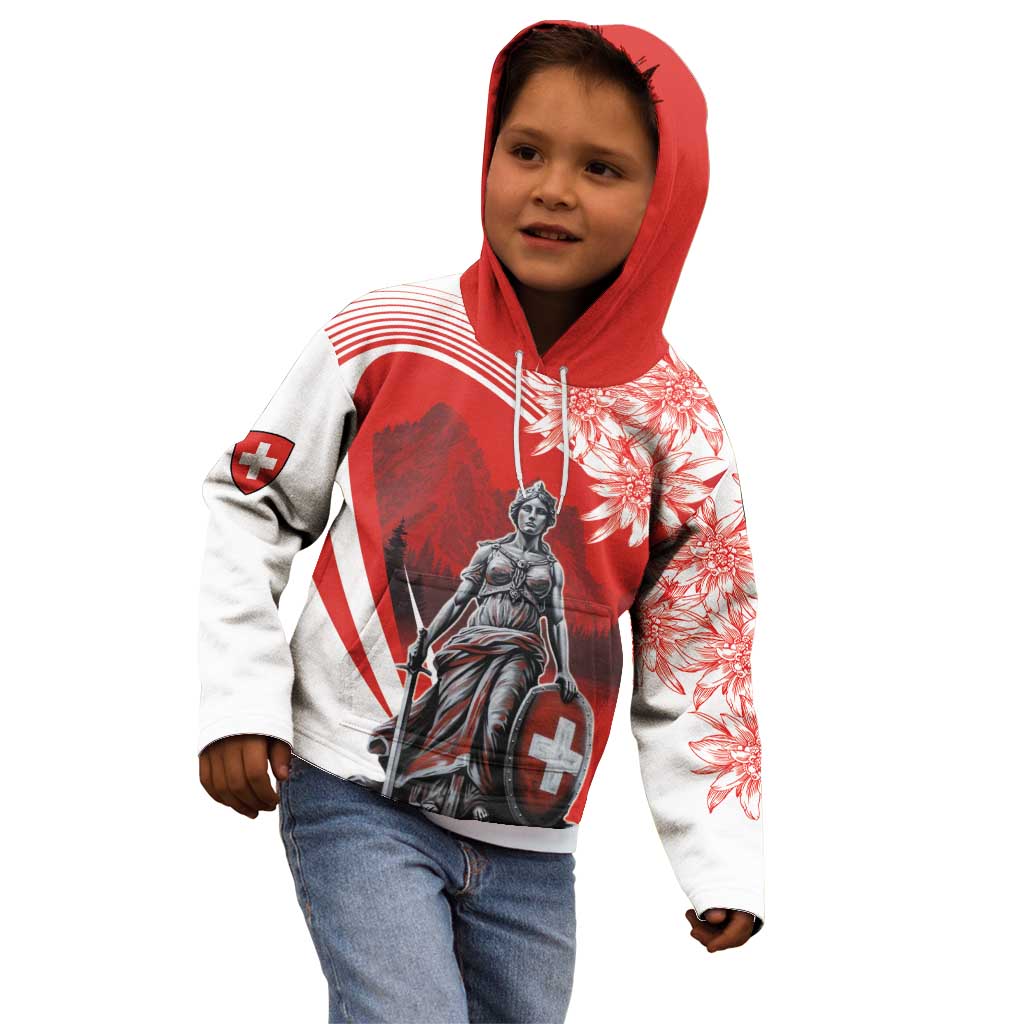 Switzerland Swiss National Day Kid Hoodie Helvetia Matterhorn