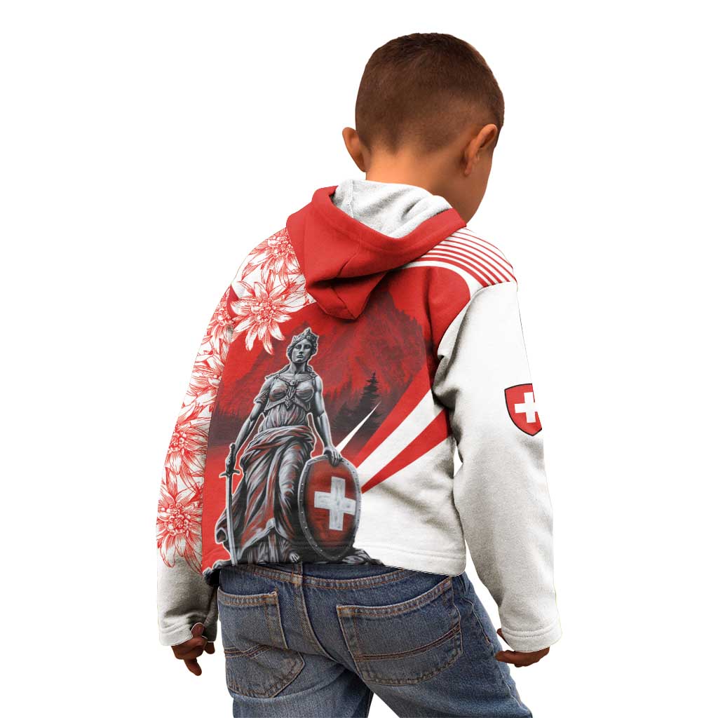 Switzerland Swiss National Day Kid Hoodie Helvetia Matterhorn