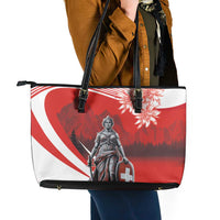 Switzerland Swiss National Day Leather Tote Bag Helvetia Matterhorn