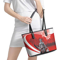 Switzerland Swiss National Day Leather Tote Bag Helvetia Matterhorn