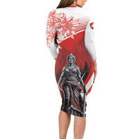Switzerland Swiss National Day Long Sleeve Bodycon Dress Helvetia Matterhorn