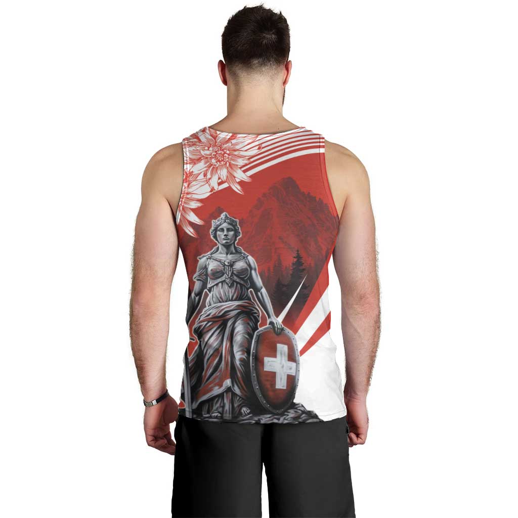Switzerland Swiss National Day Men Tank Top Helvetia Matterhorn