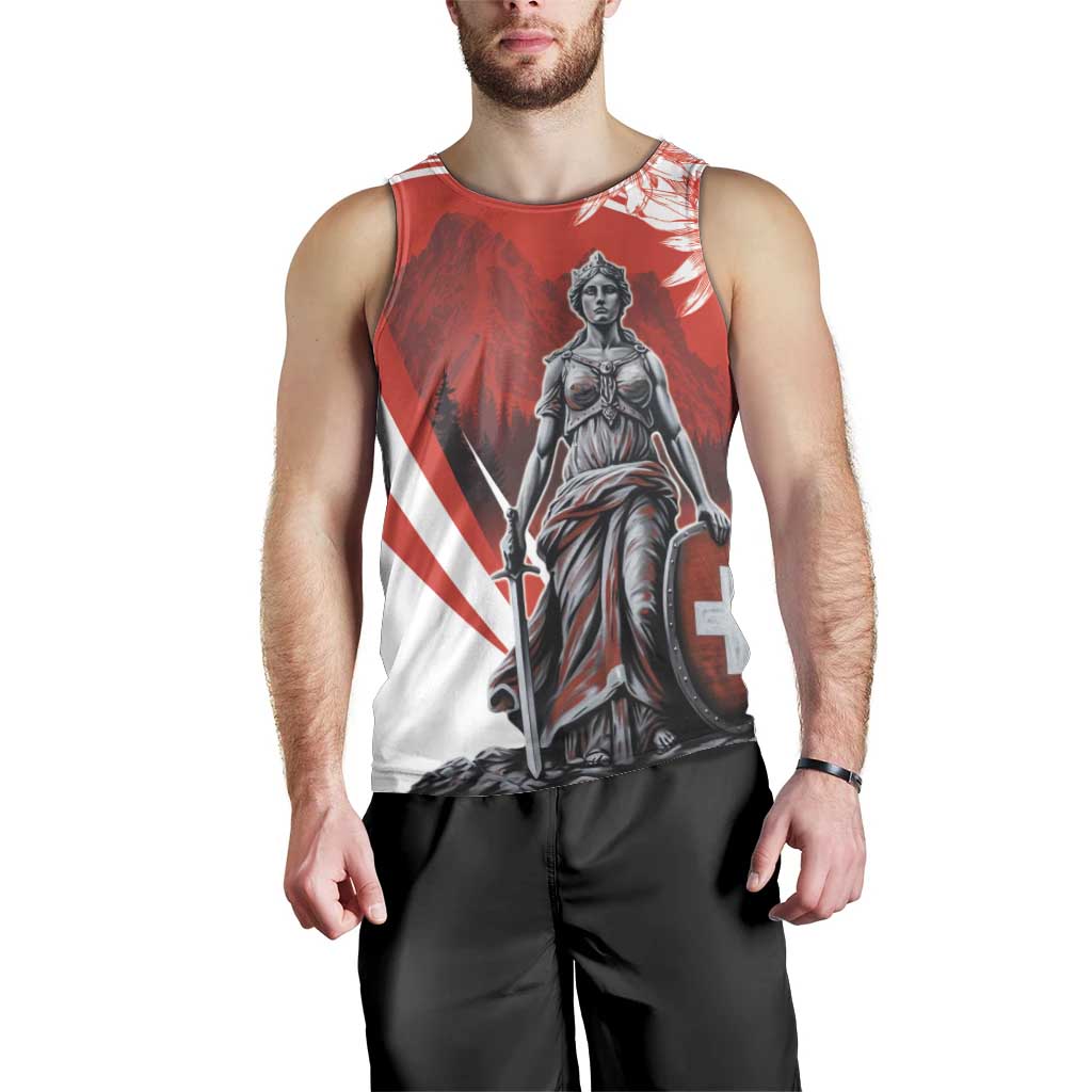 Switzerland Swiss National Day Men Tank Top Helvetia Matterhorn