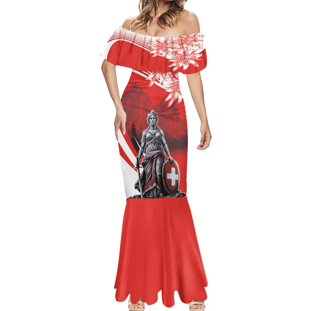 Switzerland Swiss National Day Mermaid Dress Helvetia Matterhorn