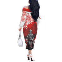 Switzerland Swiss National Day Off The Shoulder Long Sleeve Dress Helvetia Matterhorn