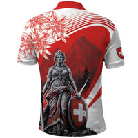 Switzerland Swiss National Day Polo Shirt Helvetia Matterhorn