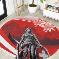 Switzerland Swiss National Day Round Carpet Helvetia Matterhorn