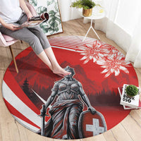 Switzerland Swiss National Day Round Carpet Helvetia Matterhorn