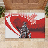 Switzerland Swiss National Day Rubber Doormat Helvetia Matterhorn