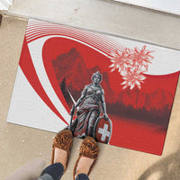 Switzerland Swiss National Day Rubber Doormat Helvetia Matterhorn