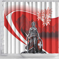 Switzerland Swiss National Day Shower Curtain Helvetia Matterhorn