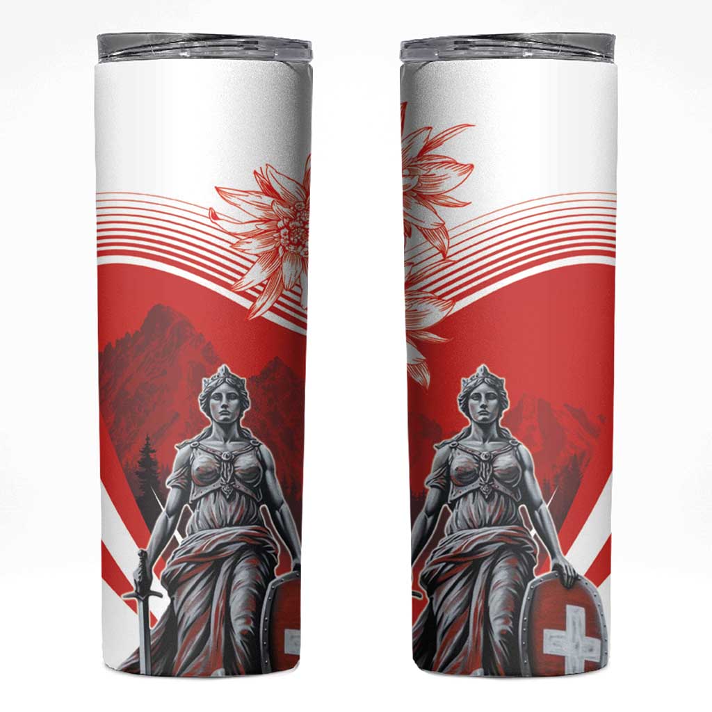 Switzerland Swiss National Day Skinny Tumbler Helvetia Matterhorn