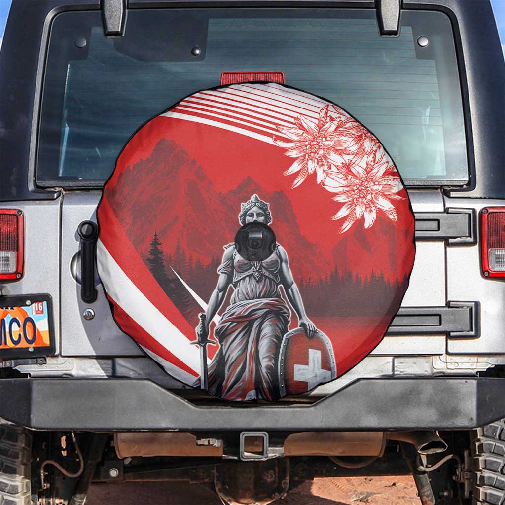 Switzerland Swiss National Day Spare Tire Cover Helvetia Matterhorn