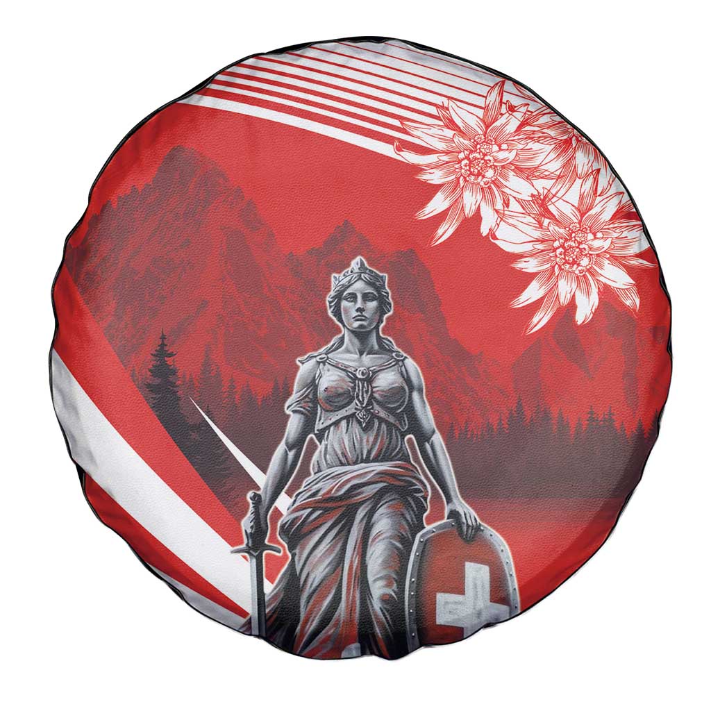 Switzerland Swiss National Day Spare Tire Cover Helvetia Matterhorn